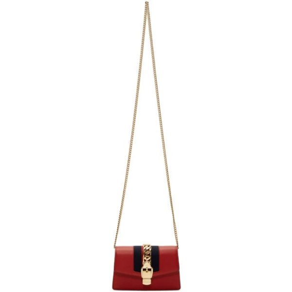 - Red Mini Sylvie Chain Bag