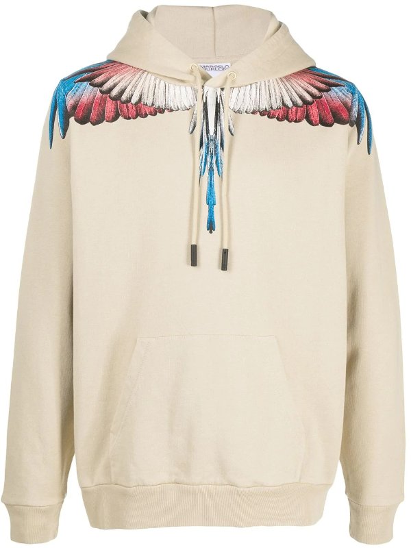 Wings-print hoodie