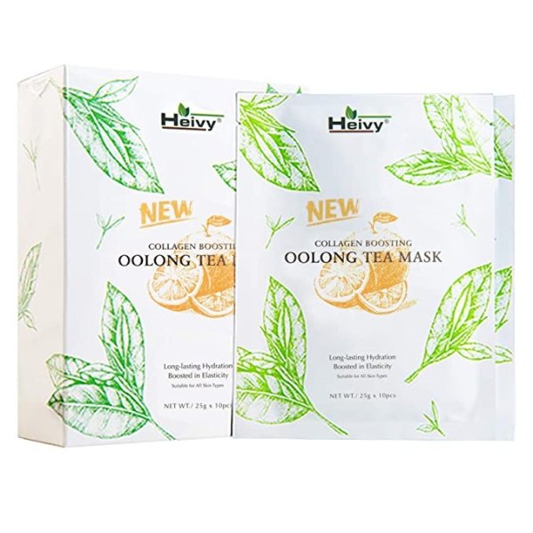 Collagen Boosting New Oolong Tea Mask, Long-lasting Hydration Face Mask, Collagen Sheet Mask That Boost Your Skin Elasticity (3 packs)