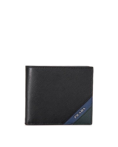 Saffiano Stripe Bifold Wallet