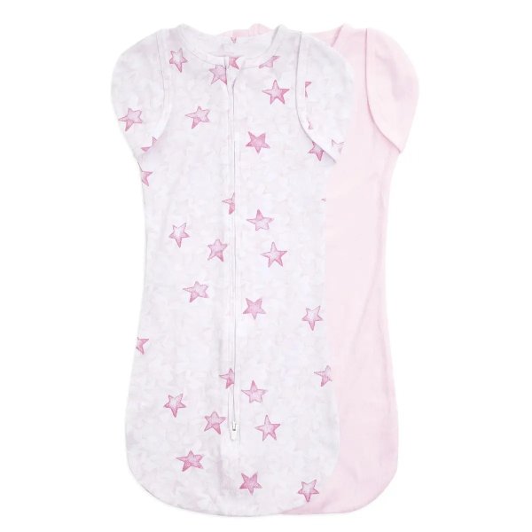 Essentials Pink Star Print Baby Swaddles | aden + anais