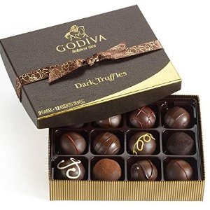 Godiva Chocolatier Dark Chocolate Truffles Gift Box 12 Count