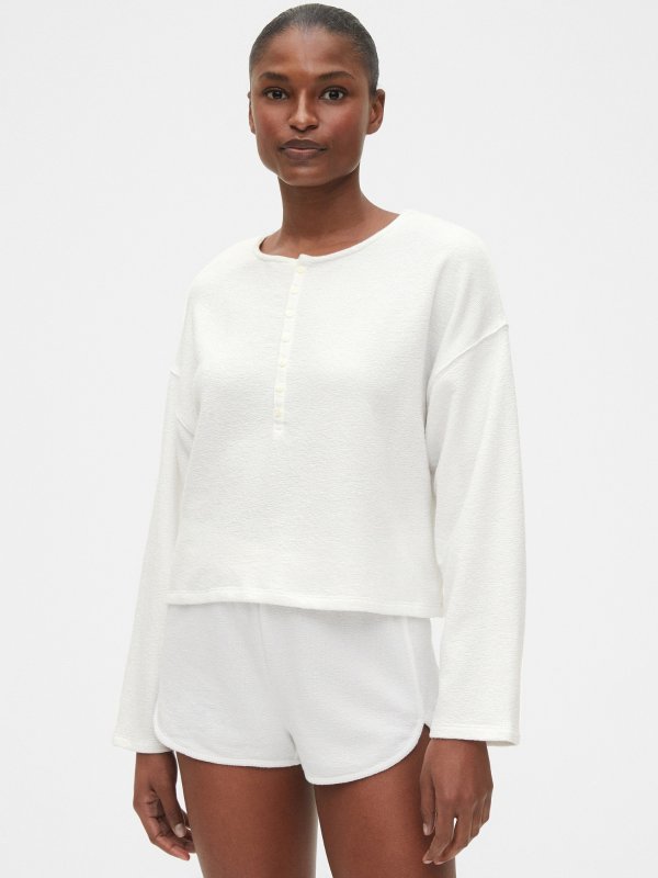 Cropped Lounge Top in French Terry