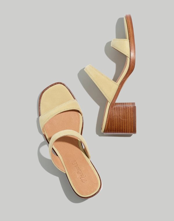 The Saige Double-Strap Sandal in Nubuck Leather