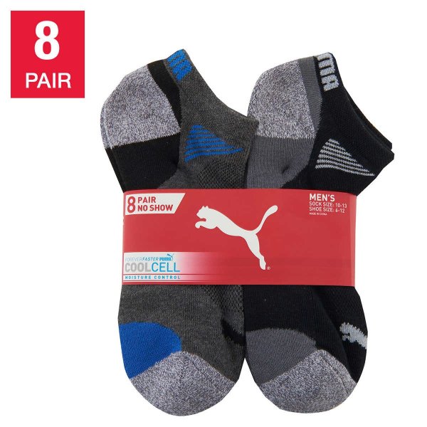 Men's No Show Sock, 8-pair