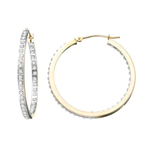 10k Gold Inside-Out Hoop Earrings