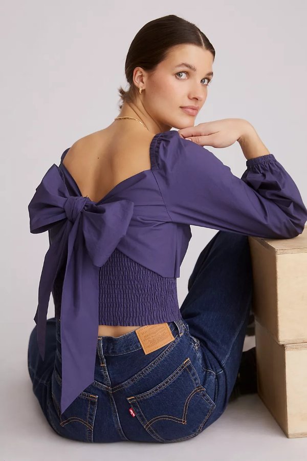 Back Bow-Tie Blouse