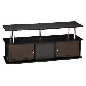 TV Stand with 3 Cabinets Black 47"