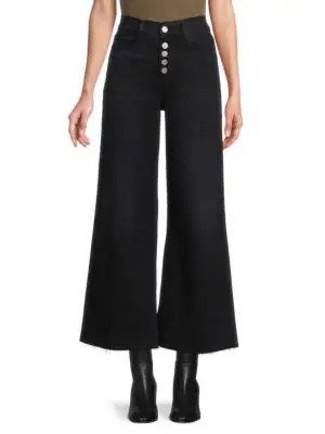 Palazzo Mid Rise Wide Leg Cropped Jeans