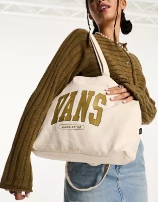 Campus tote bag in mustard and cream
