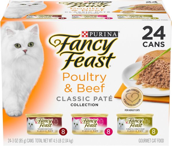 Poultry & Beef Classic Pate Variety Pack Canned Cat Food, 3-oz, case of 24 - Chewy.com