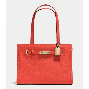 COACH SWAGGER SMALL TOTE IN POLISHED PEBBLE LEATHER @ Dillard's 