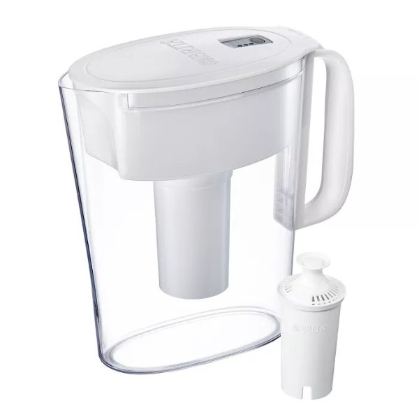 Water Filter 5-Cup Metro Water Pitcher Dispenser with Standard Water Filter - White