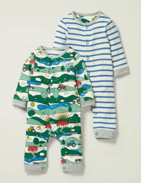 Twin Pack Rompers - Multi Farm | Boden US