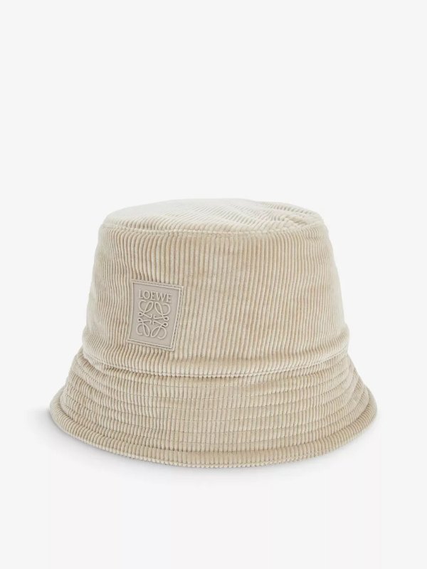 Patch brand-patch cotton-corduroy bucket hat