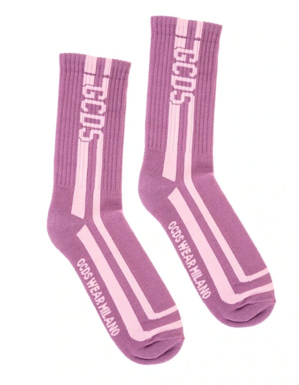 Logo Ribbed Knit Socks
