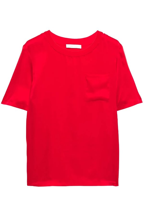 Tresor paneled washed-silk and cotton-jersey T-shirt