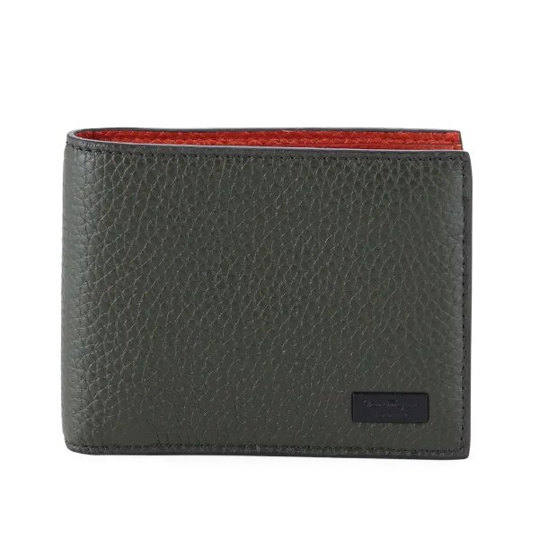 Men's Firenze Contrast-Lined Leather Bi-Fold Wallet