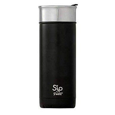 S'ip by S'well Insulated Stainless Steel Travel Mug, 16 oz, Coffee Black