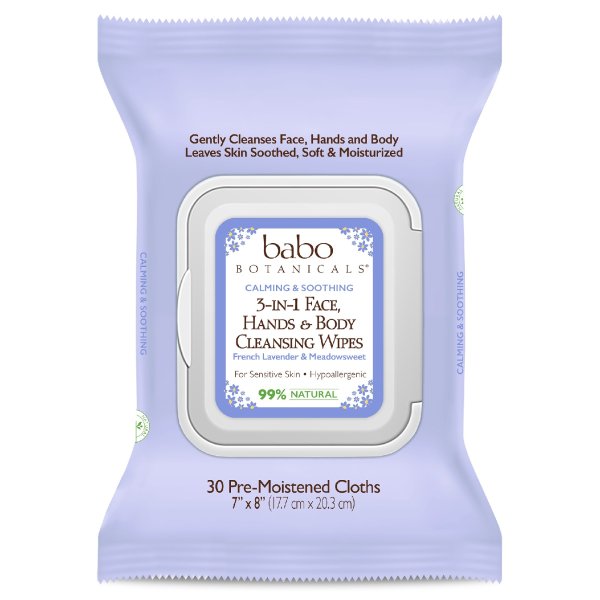 3-in-1 Calming Face, Hand, Body Wipes - Lavender & Meadowsweet