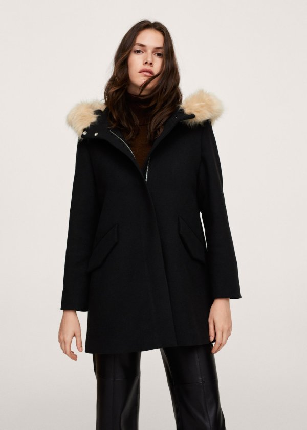 Side-zip wool coat - Women | Mango USA