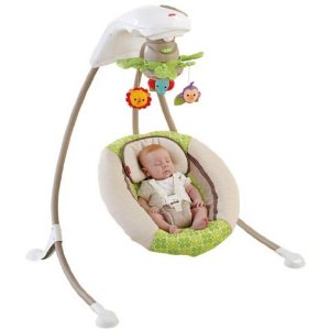 近期低价！Fisher-Price豪华版热带雨林婴儿电动摇篮