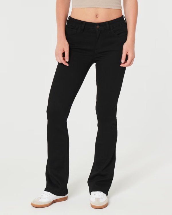 Mid-Rise Black Boot Jeans