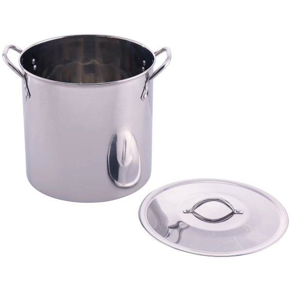12-Qt Stainless Steel Stock Pot with Metal Lid