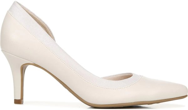 LifeStride Women's Swann Medium/Wide d'Orsay Pump Beige, Heels, Famous Footwear