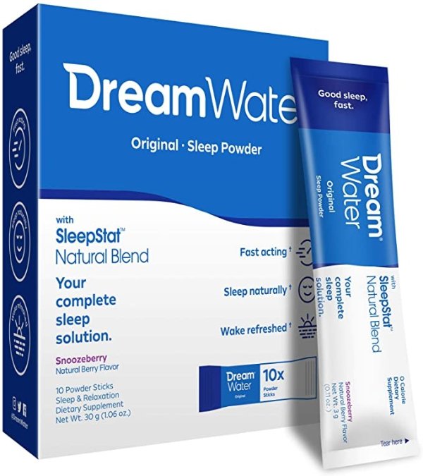 Sleep Aid; Powder, GABA, Melatonin, 5-HTP, Snoozeberry, 10 Count