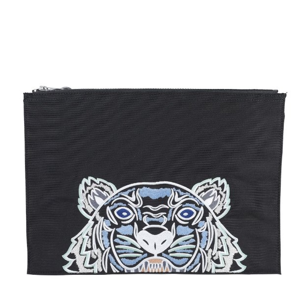 Kampus Tiger Embroidered Zipped Clutch Bag