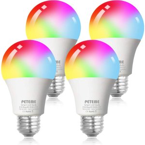 Peteme LED RGB 彩色智能电灯 支持Alexa，Sir和Google