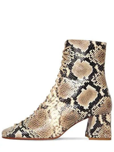 60MM BECCA SNAKE PRINT LEATHER BOOTS
