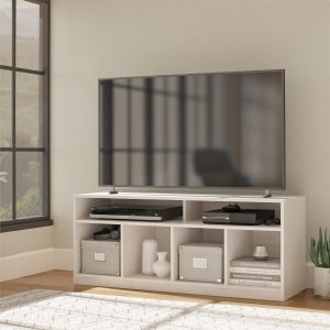 Mainstays 4 Cube TV Console for TVs Up to 59", Ivory Oak
