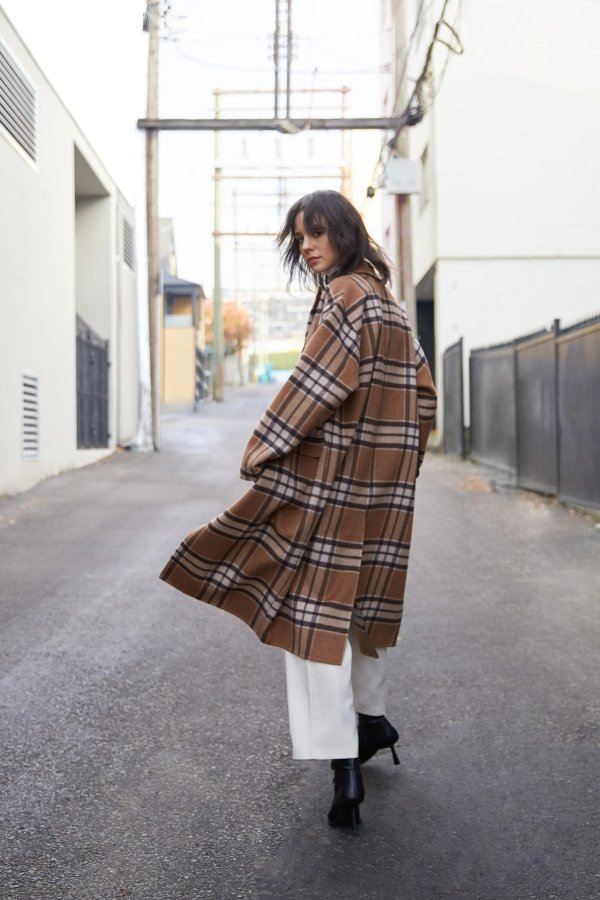 OVERSIZED PLAID WOOL BLEND COAT $288 Additional 20% Off Everything - Automatically applied in cart OW-9263-W Cobalt Blue Plaid;Fudge Plaid;Seamoss Plaid OW-9263-W $288.00
