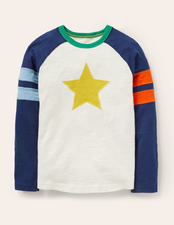 Raglan T-Shirt - Ivory Star | Boden US