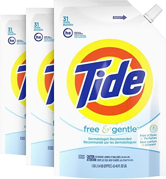 Free & Gentle Liquid Laundry Detergent, 93 Loads (New Concentrated)