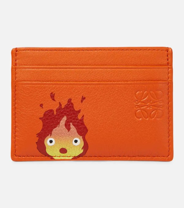 x Howl's Moving Castle Calcifer leather card holder
