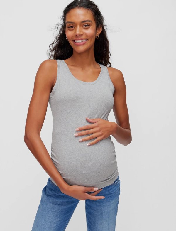 Side Ruched Maternity Tank Top