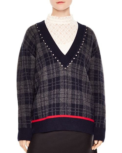 Jose Plaid V-Neck Sweater