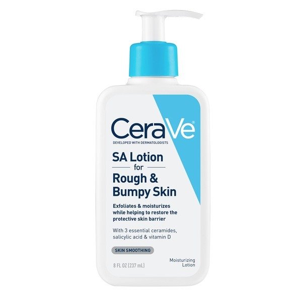 SA Lotion for Rough & Bumpy Skin, Smoothing Lotion with Vitamin D, Hyaluronic Acid, Lactic Acid & Salicylic Acid, 8 oz