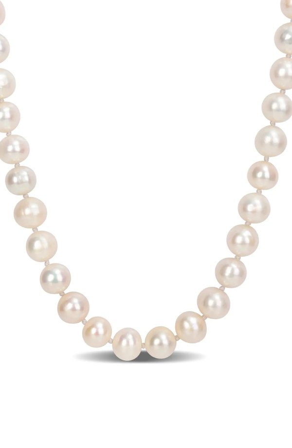 Sterling Silver 7.5-8mm Cultured Freshwater Pearl Strand Necklace