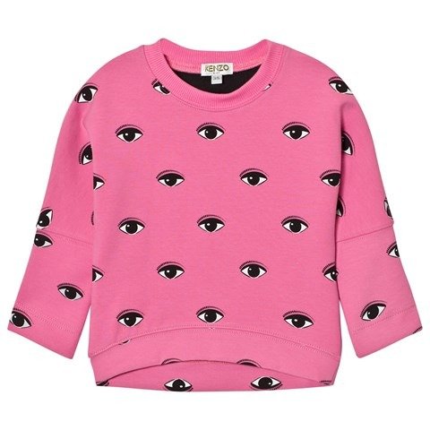 Kids Pink Eye Print Drop Hem Sweatshirt | AlexandAlexa