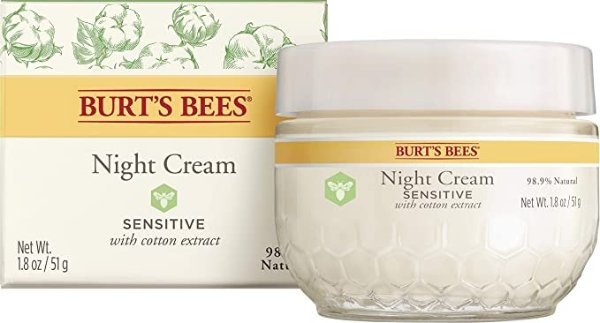 Amazon Burt's Bees Intense Hydration Night Cream, Moisturizing Night Lotion