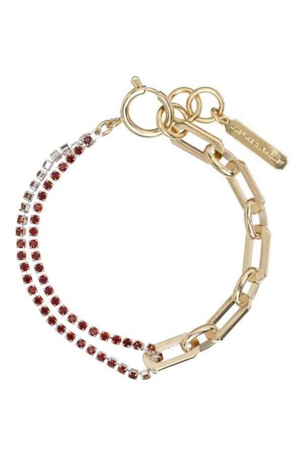 Gold & Red Jean Bracelet