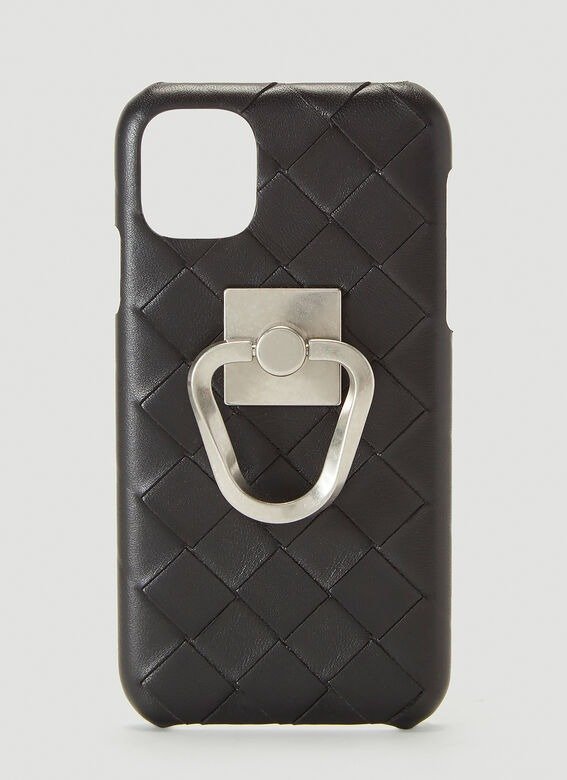 Woven Leather iPhone 11 Case in Black
