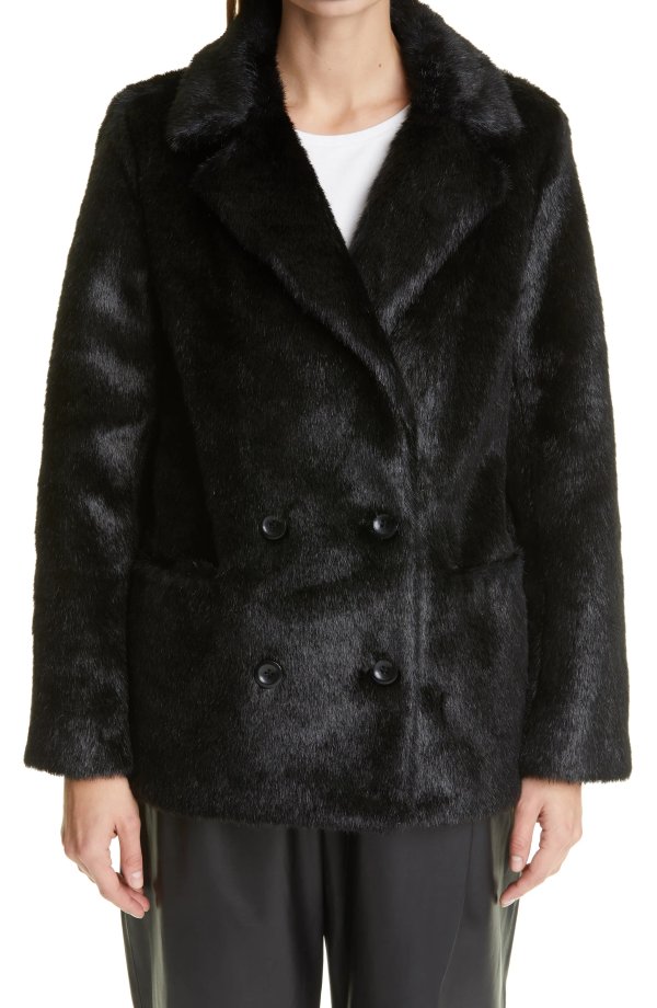 Annabelle Double Breasted Faux Fur Jacket