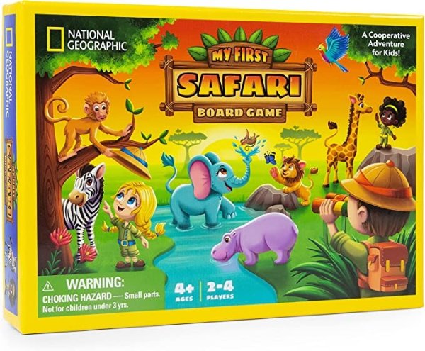 NATIONAL GEOGRAPHIC My First Safari Board Game for Kids 4-6 - Family Board Game for Kids & Adults, Cooperative Fun Perfect for Family Game Night, Kids Board Games, Games for Family Night
