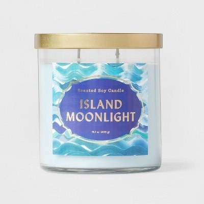 Clear Glass Island Moonlight Lidded Jar Candle Pale Blue - Opalhouse™