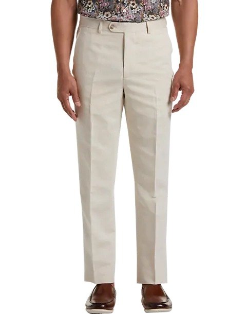Joseph Abboud Cream Linen & Cotton Blend Dress Pants - Men's Sale | Men's Wearhouse